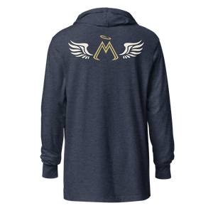 Navy Blue Hooded Long Sleeve Tee With Classic MM Iconic Logo