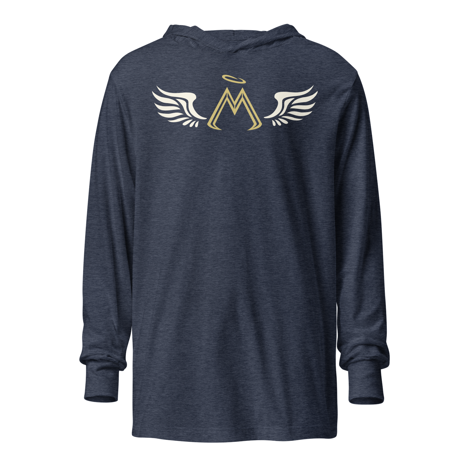 Navy Blue Hooded Long Sleeve Tee With Classic MM Iconic Logo