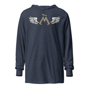 Navy Blue Hooded Long Sleeve Tee With Classic MM Iconic Logo