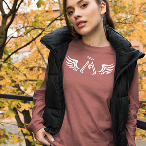 Mauve Long Sleeve Tee With White MM Iconic Logo