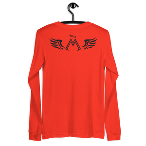 Reddish Orange Long Sleeve Tee With Black MM Iconic Logo
