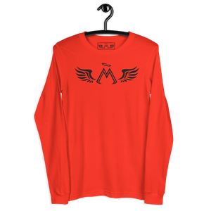 Reddish Orange Long Sleeve Tee With Black MM Iconic Logo