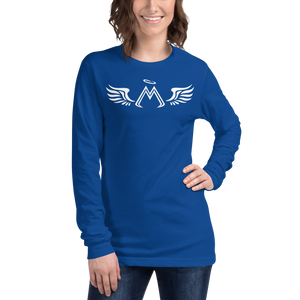 Blue Long Sleeve Tee With White MM Iconic Logo