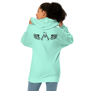 Mint Green Unisex Midweight Hoodie With Embroidered Black MM Iconic Logo