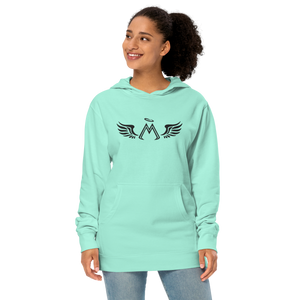 Mint Green Unisex Midweight Hoodie With Embroidered Black MM Iconic Logo