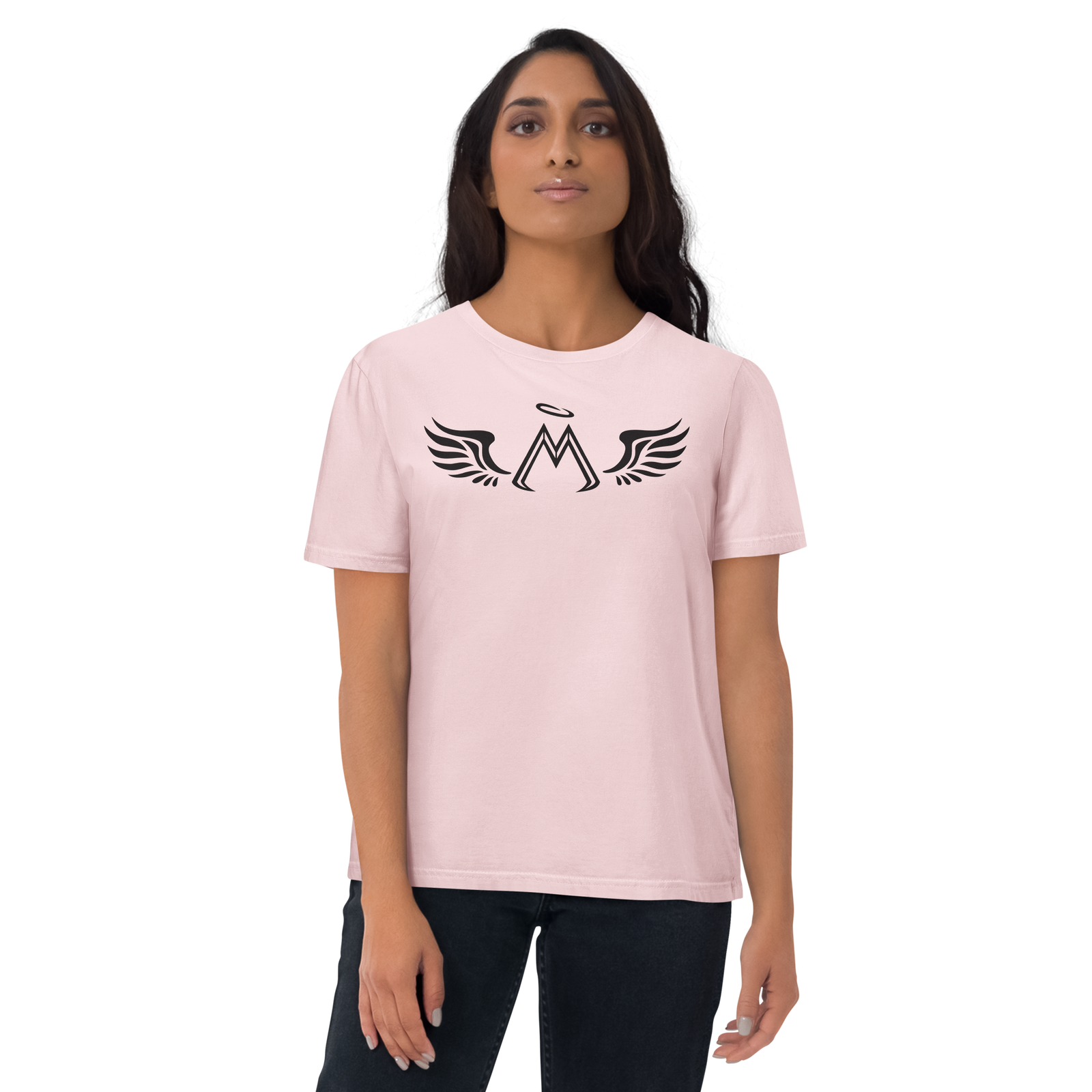 Cotton Pink Unisex Organic Cotton T-Shirt With Black MM Iconic Logo