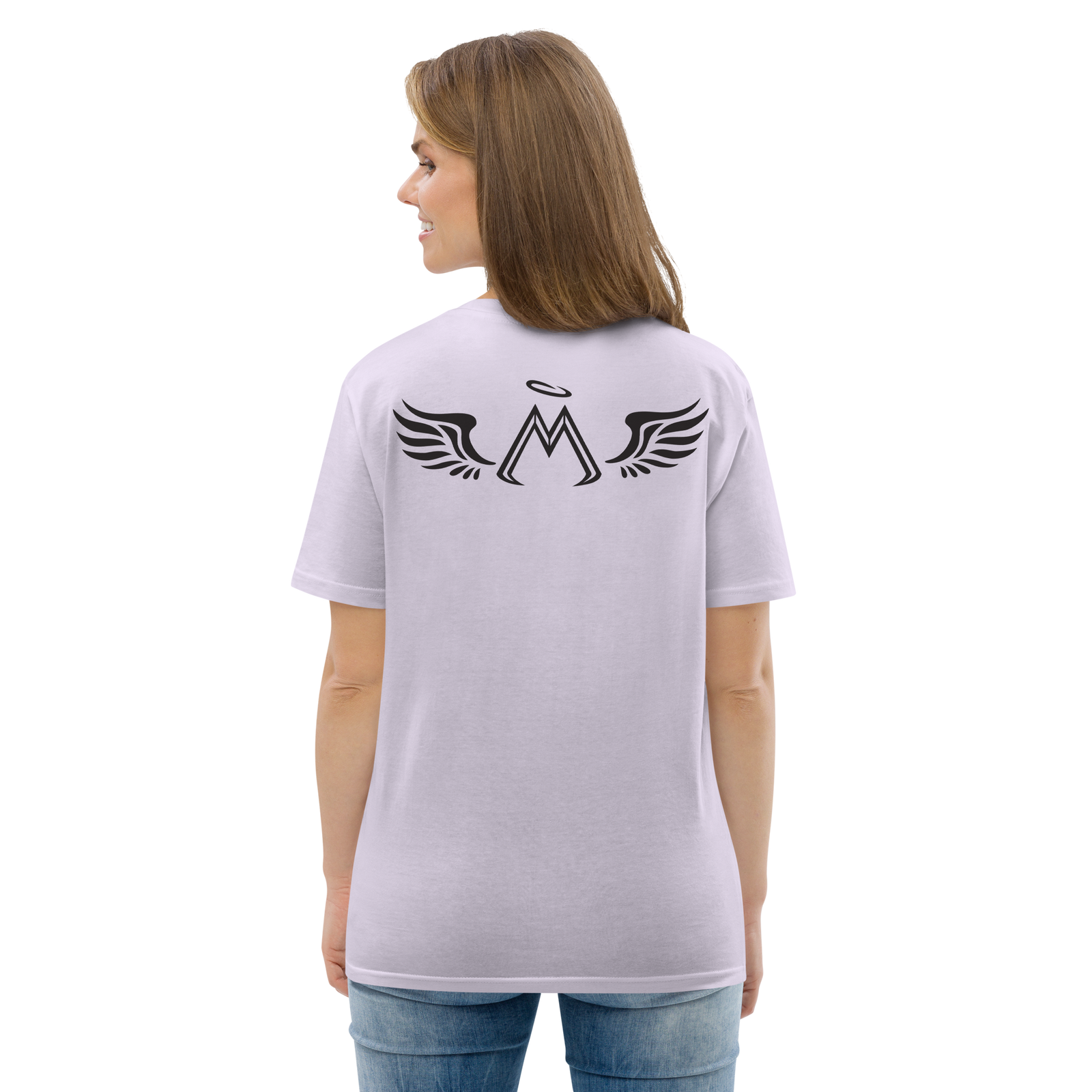 Lavender Unisex Organic Cotton T-Shirt With Black MM Iconic Logo