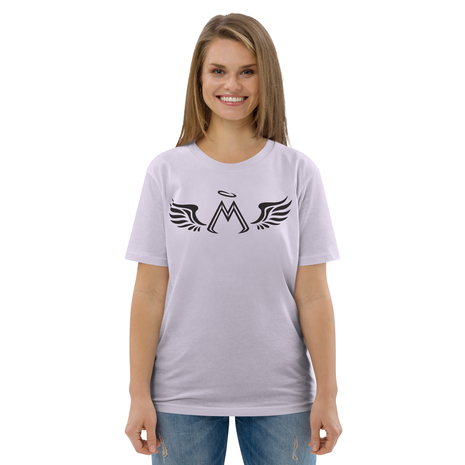 Lavender Unisex Organic Cotton T-Shirt With Black MM Iconic Logo
