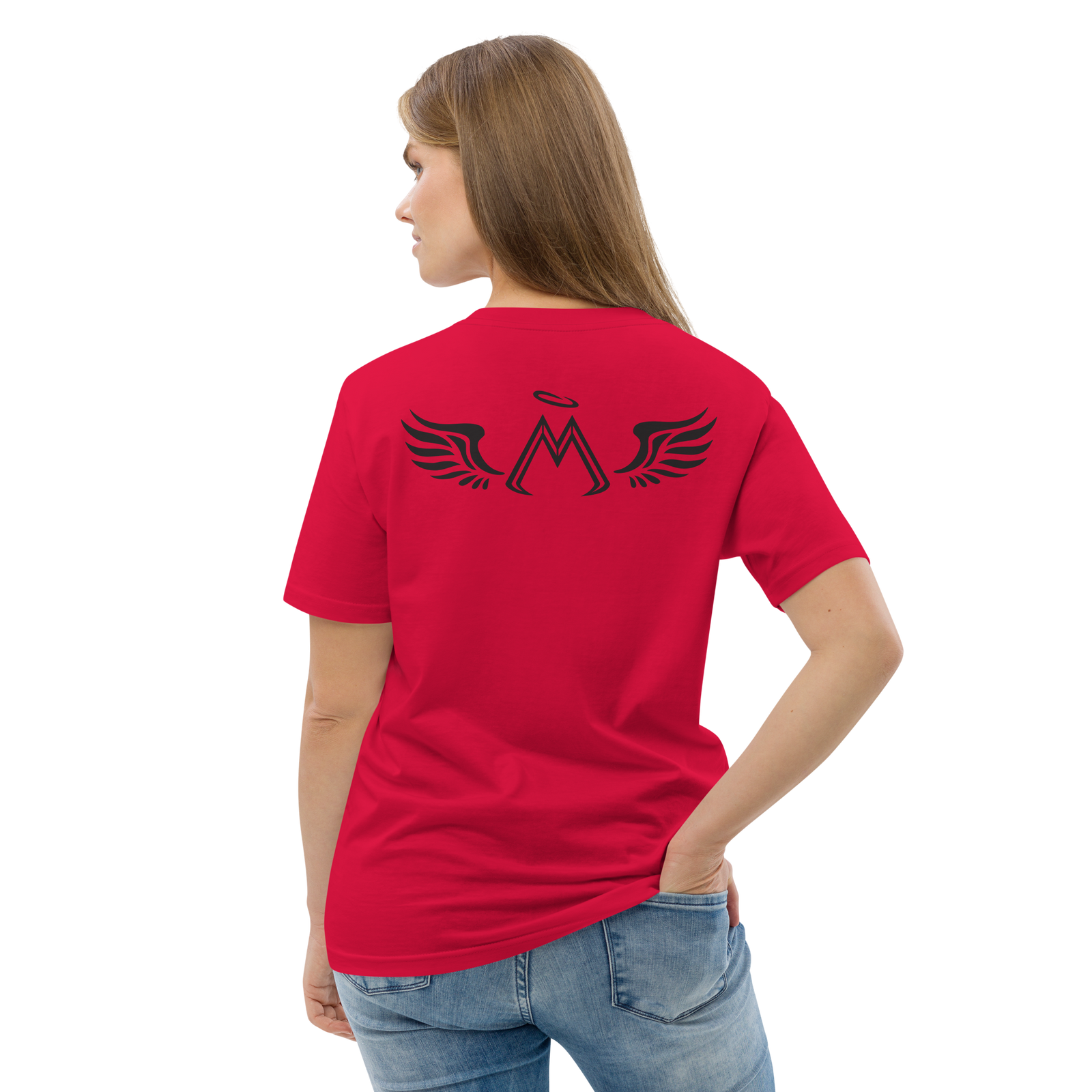 Red Unisex Organic Cotton T-Shirt With Black MM Iconic Logo