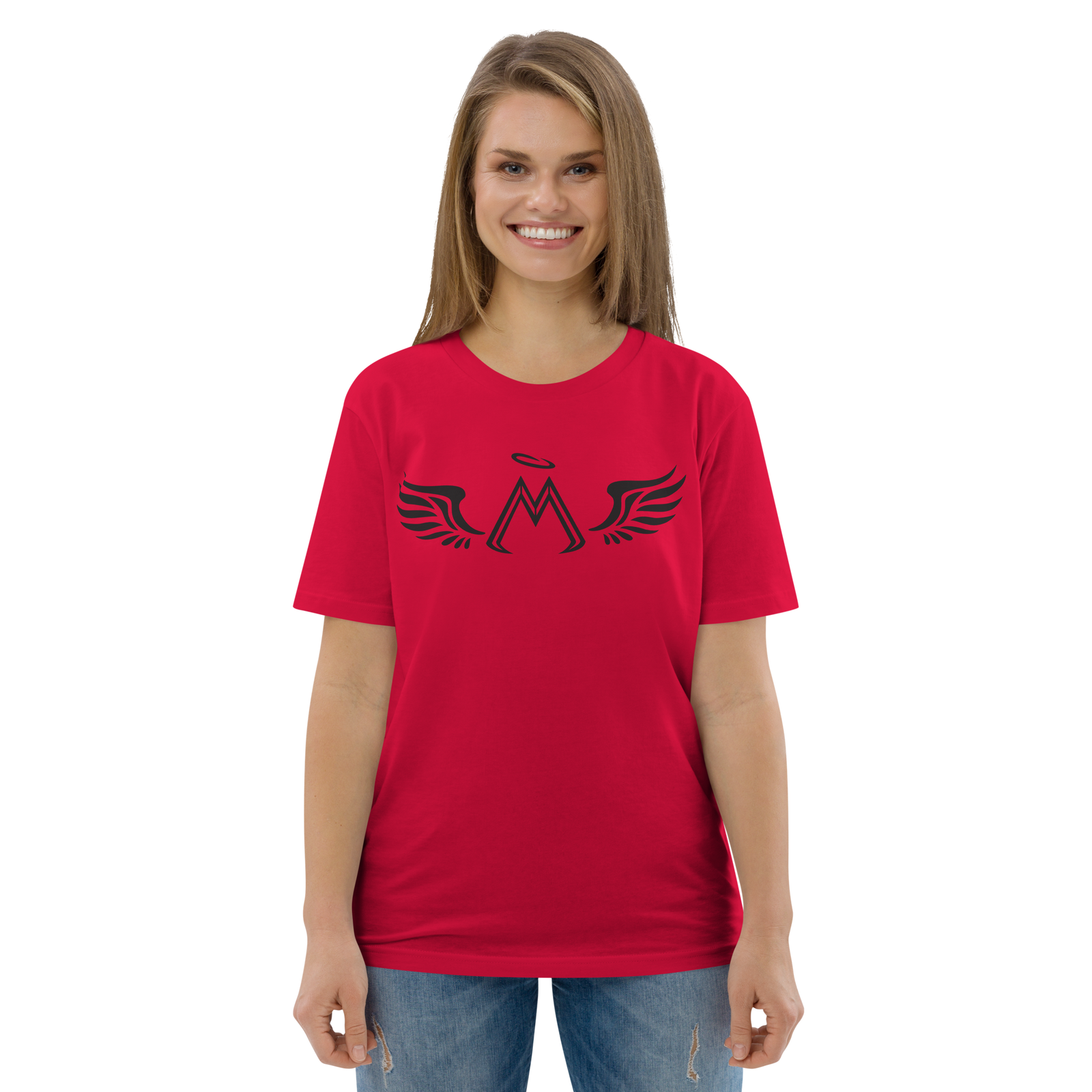 Red Unisex Organic Cotton T-Shirt With Black MM Iconic Logo