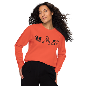 Burnt Orange Unisex Organic Raglan Sweatshirt With Black MM Iconic Logo