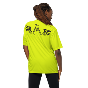 Safety Yellow Unisex Performance Crew Neck T-Shirt With Black MM Iconic Logo