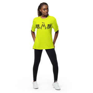 Safety Yellow Unisex Performance Crew Neck T-Shirt With Black MM Iconic Logo