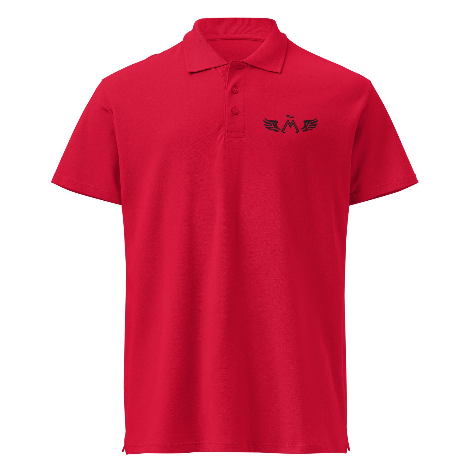 Red Premium Unisex Pique Polo Shirt With Embroidered Black MM Iconic Logo