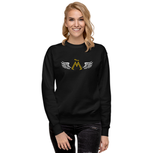 Black Unisex Premium Sweatshirt With Embroidered Classic MM Iconic Logo