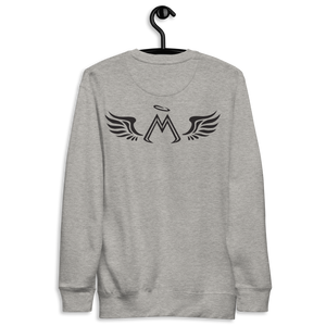Carbon Grey Unisex Premium Sweatshirt With Embroidered Black MM Iconic Logo