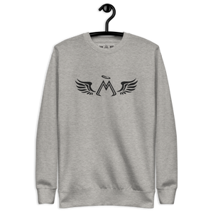 Carbon Grey Unisex Premium Sweatshirt With Embroidered Black MM Iconic Logo