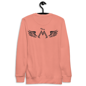 Dusty Rose Unisex Premium Sweatshirt With Embroidered Black MM Iconic Logo