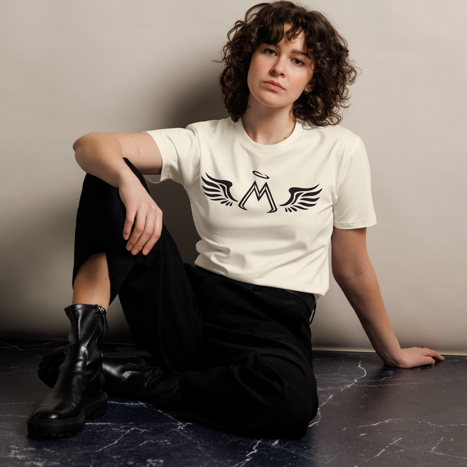 Tan Unisex Premium T-Shirt With Black MM Iconic Logo