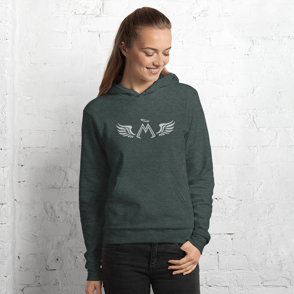 Heather Forest Green Hoodie With Embroidered White MM Iconic Logo