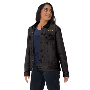 Black Denim Unisex Sherpa Jacket With Embroidered Classic MM Iconic Logo