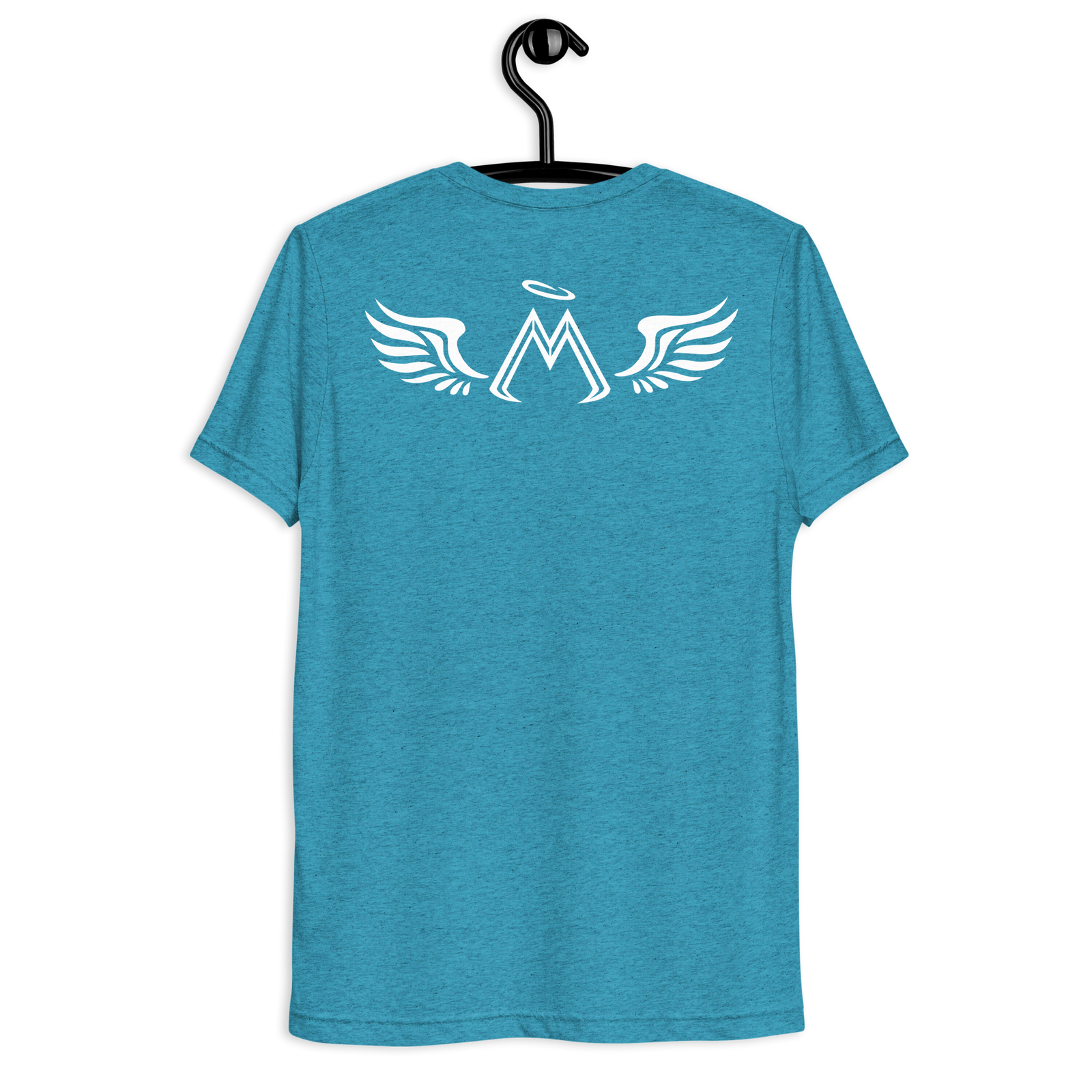 Aqua Unisex Tri-Blend Short Sleeve T-Shirt With Embroidered White MM Iconic Logo