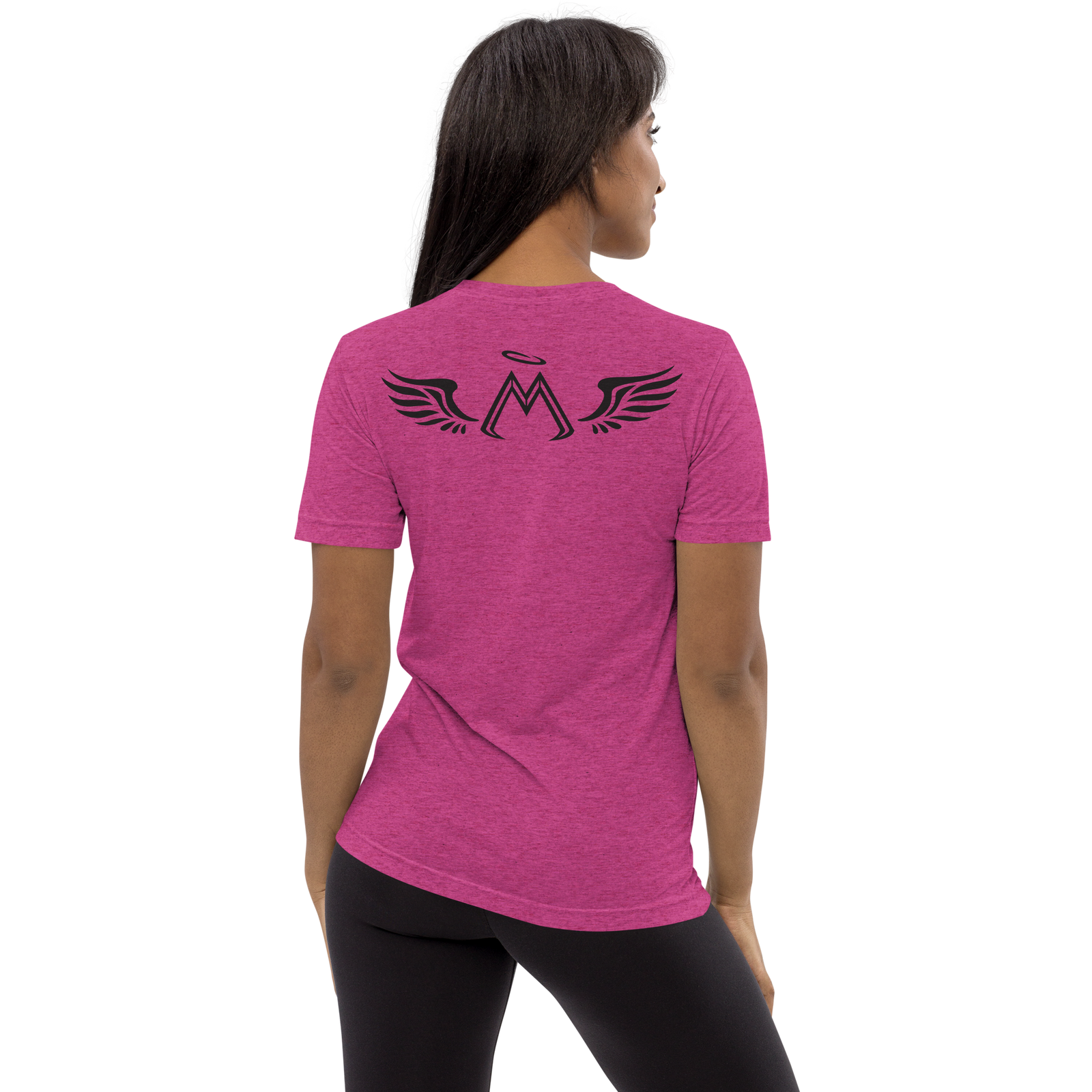 Berry Unisex Tri-Blend Short Sleeve T-Shirt With Embroidered Black MM Iconic Logo