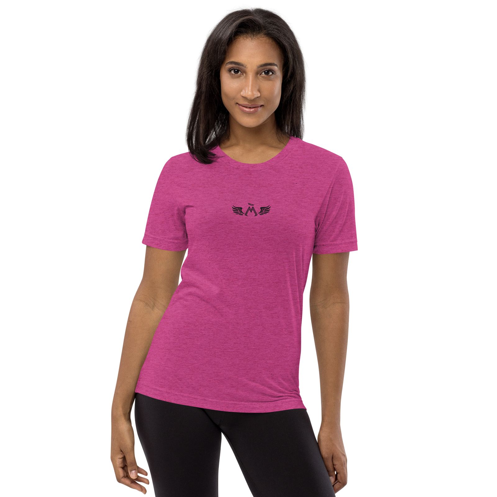 Berry Unisex Tri-Blend Short Sleeve T-Shirt With Embroidered Black MM Iconic Logo