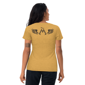 Mustard Unisex Tri-Blend Short Sleeve T-Shirt With Embroidered Black MM Iconic Logo