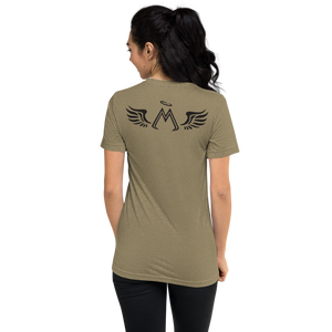 Olive Unisex Tri-Blend Short Sleeve T-Shirt With Embroidered Black MM Iconic Logo