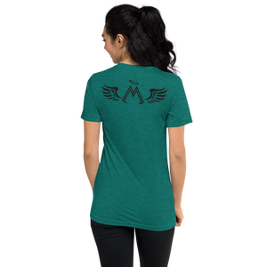 Teal Unisex Tri-Blend Short Sleeve T-Shirt With Embroidered Black MM Iconic Logo