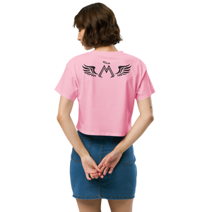 Bubblegum Pink Crop Top With Black MM Iconic Logo