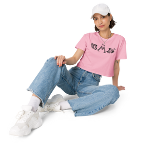 Bubblegum Pink Crop Top With Black MM Iconic Logo