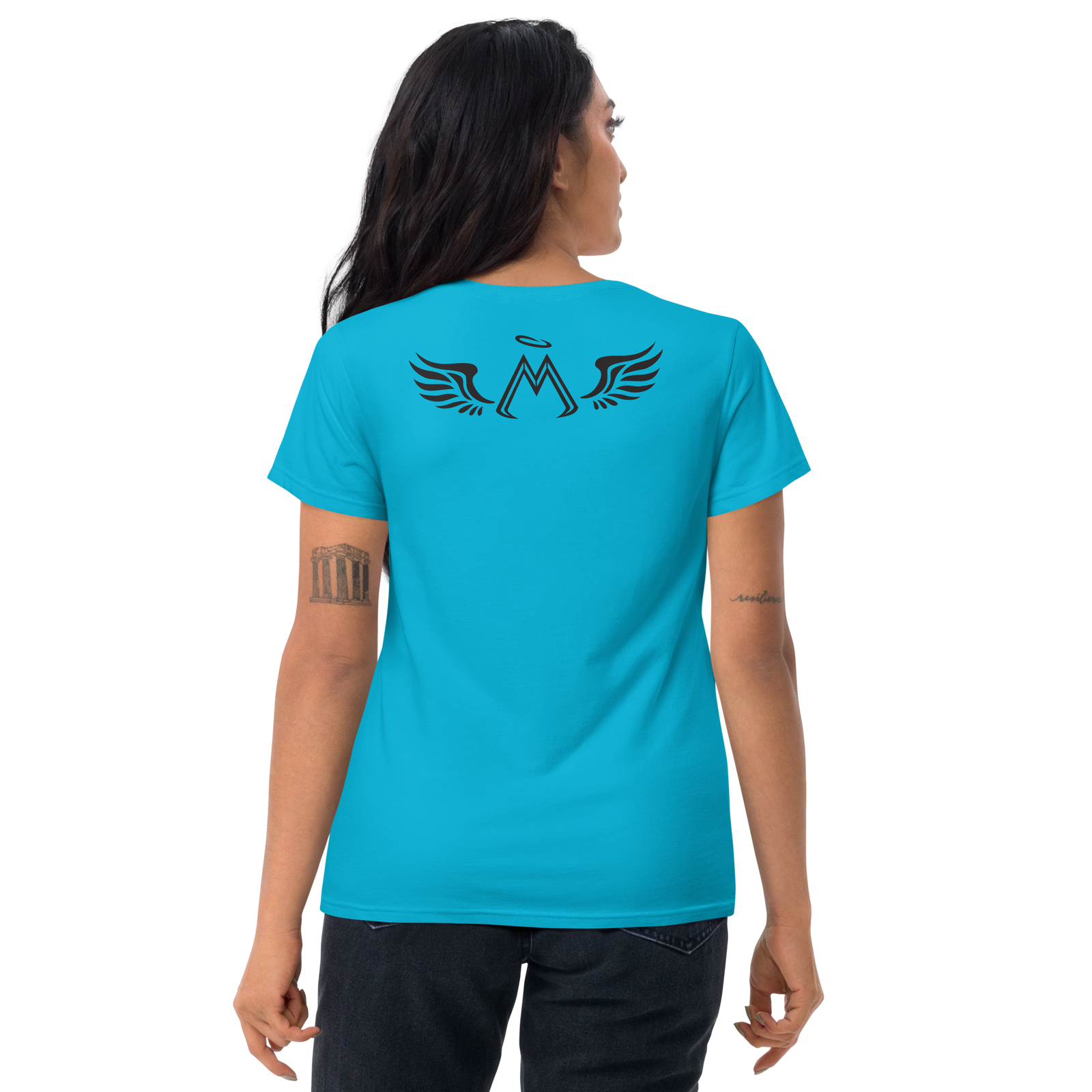 Caribbean Blue Classic Fit T-Shirt With Embroidered Black MM Iconic Logo