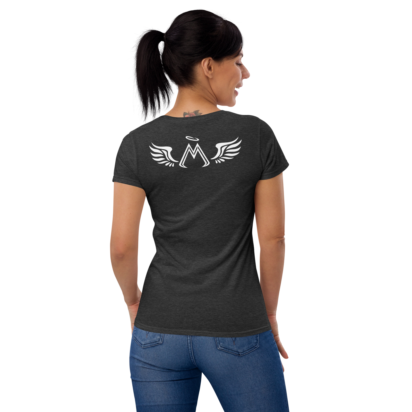 Dark Heather Grey Classic Fit T-Shirt With Embroidered Black MM Iconic Logo