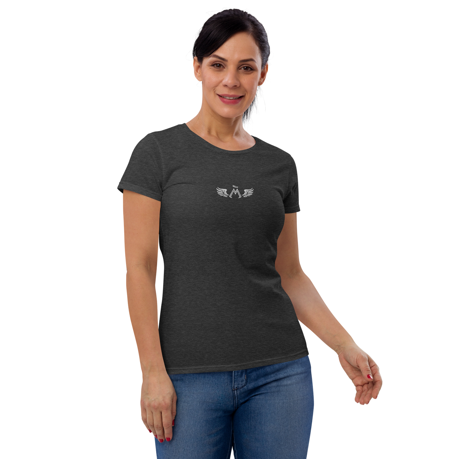 Dark Heather Grey Classic Fit T-Shirt With Embroidered Black MM Iconic Logo