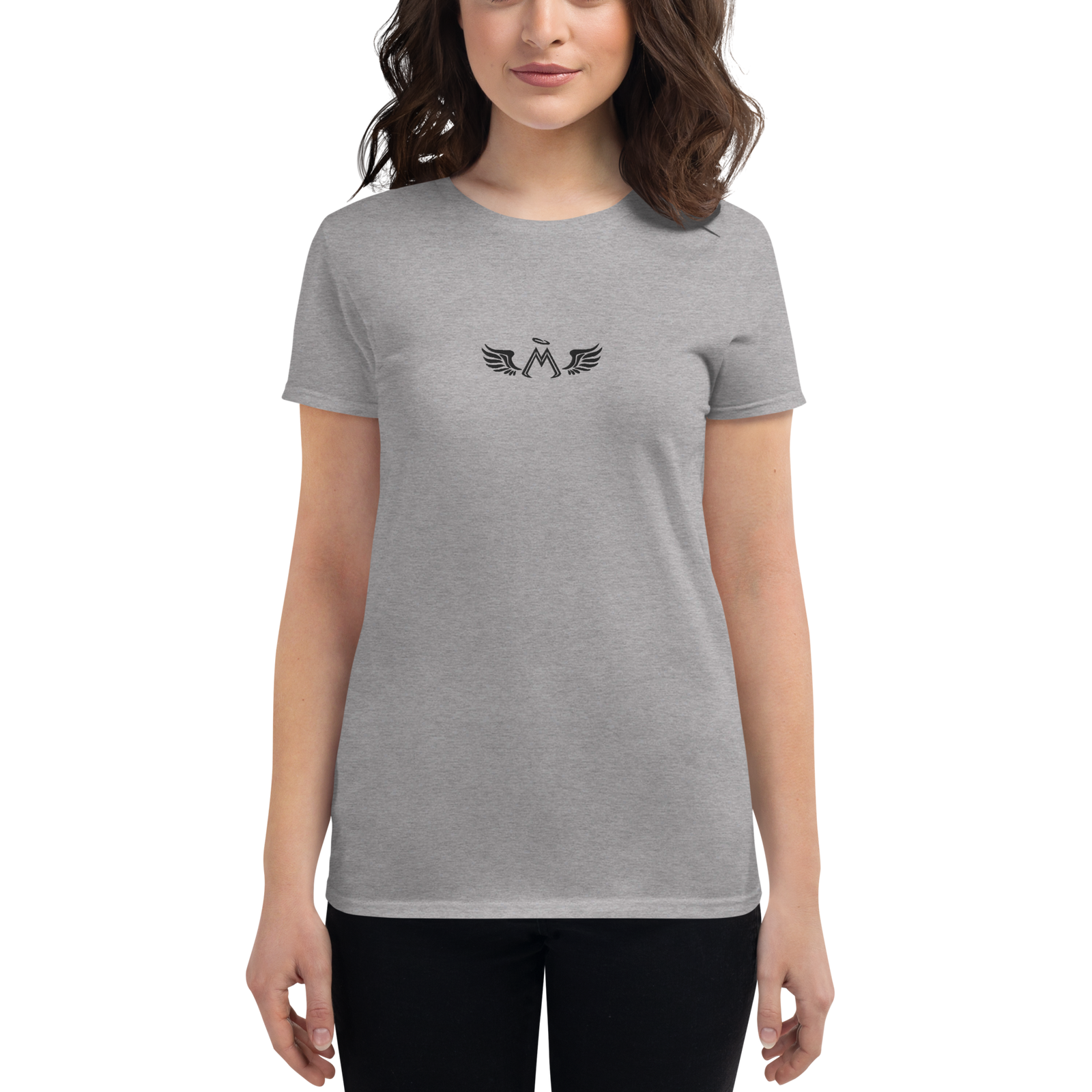 Heather Grey Classic Fit T-Shirt With Embroidered Black MM Iconic Logo