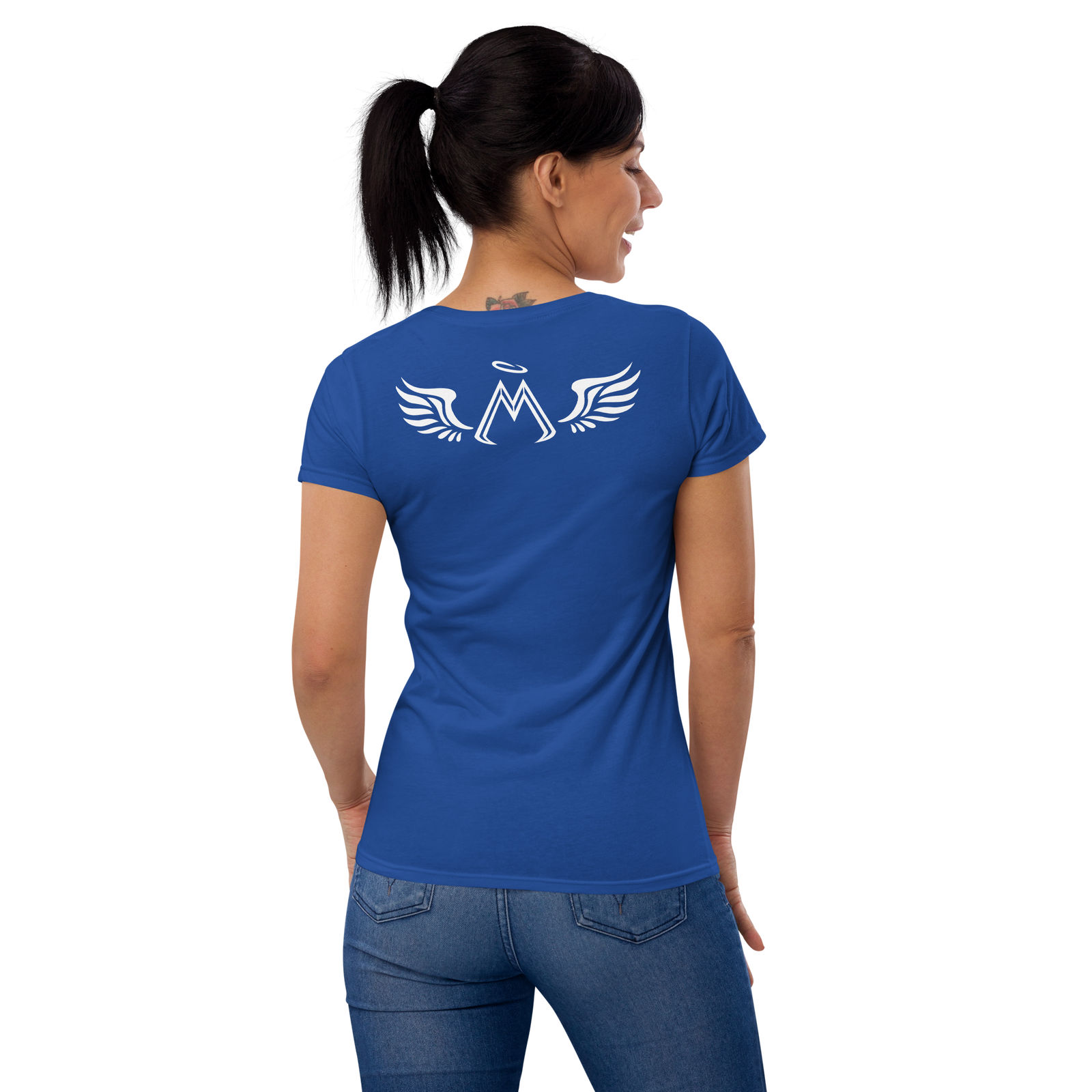 Blue Classic Fit T-Shirt With Embroidered Black MM Iconic Logo
