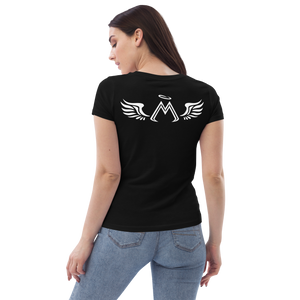 Black Women's Fitted Eco Tee With White MM Iconic Logo