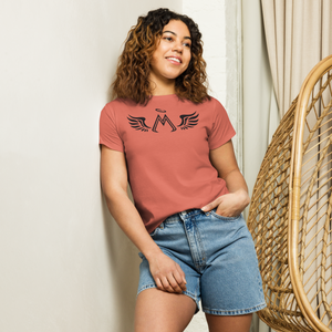 Red Sorbet High-Waisted T-Shirt With Black MM Iconic Logo