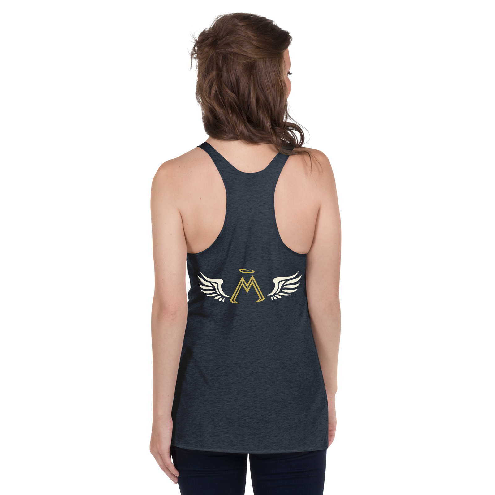 Vintage Navy Blue Racerback Tank With Classic MM Iconic Logo
