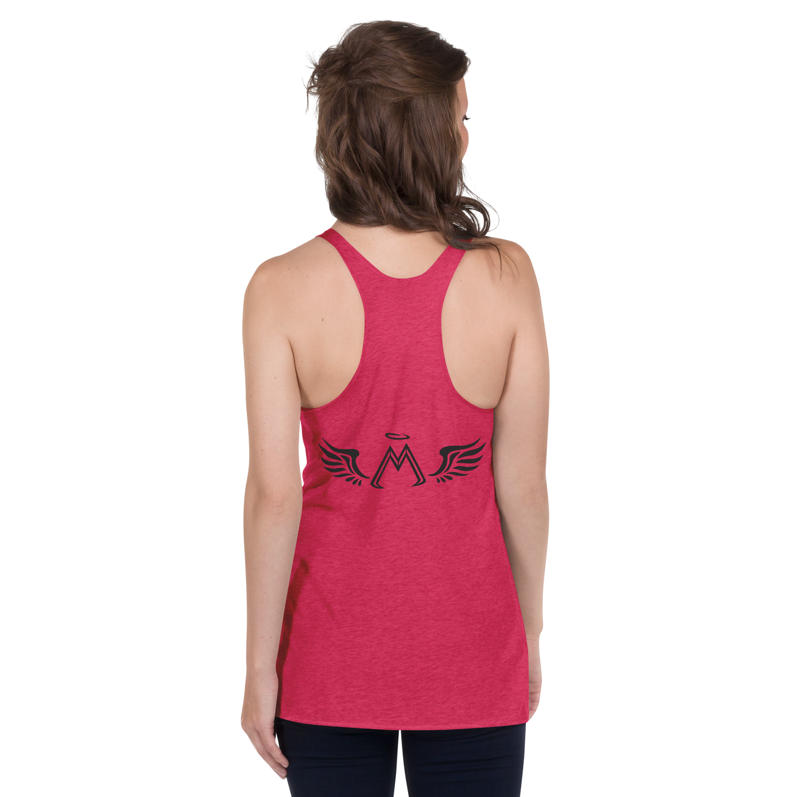 Pink Racerback Tank With Black MM Iconic Logo