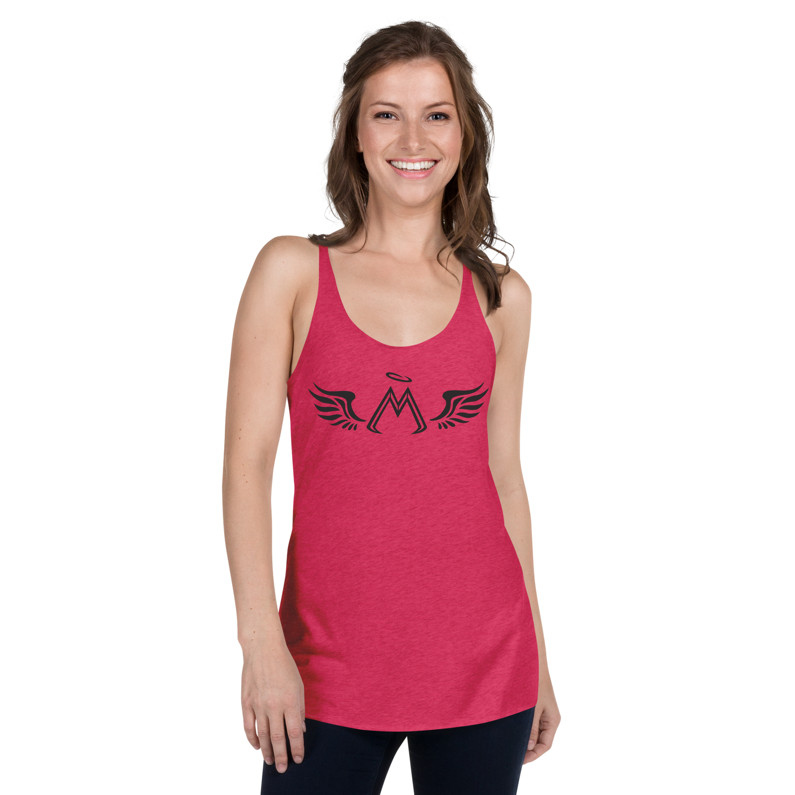 Pink Racerback Tank With Black MM Iconic Logo
