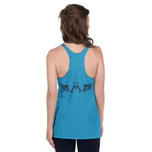 Ocean Blue Racerback Tank With Black MM Iconic Logo