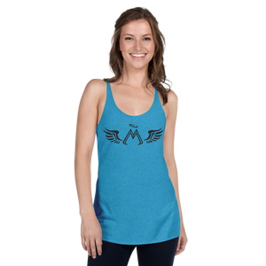Ocean Blue Racerback Tank With Black MM Iconic Logo