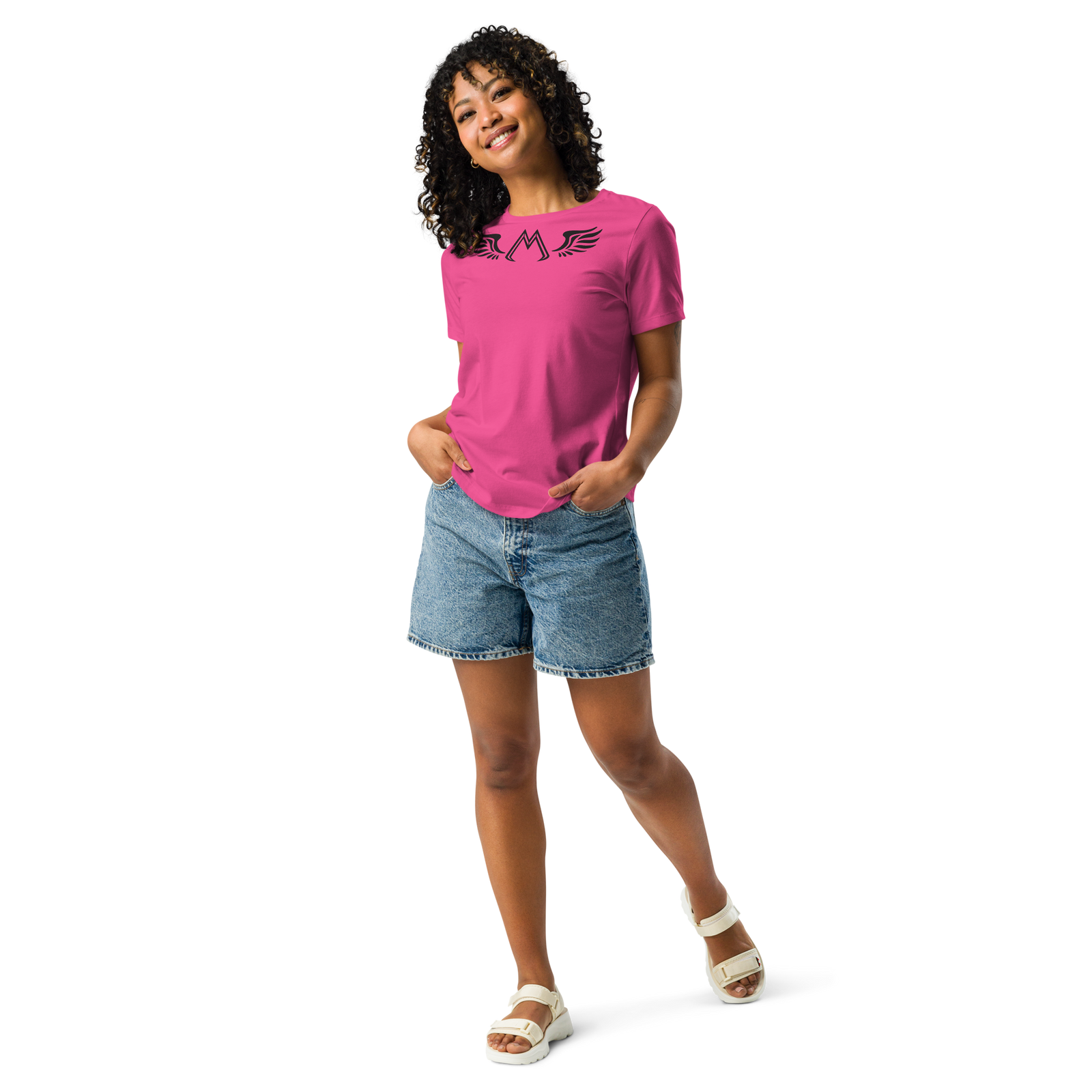Berry Pink Relaxed T-Shirt With Black MM Iconic Logo