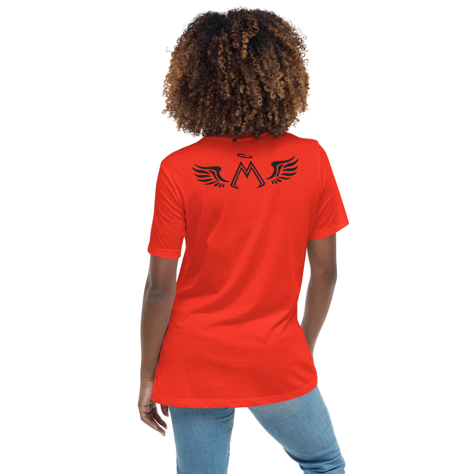 Reddish Orange Relaxed T-Shirt With Black MM Iconic Logo
