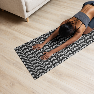 Black Yoga Mat With Duplicated White MM Iconic Logo