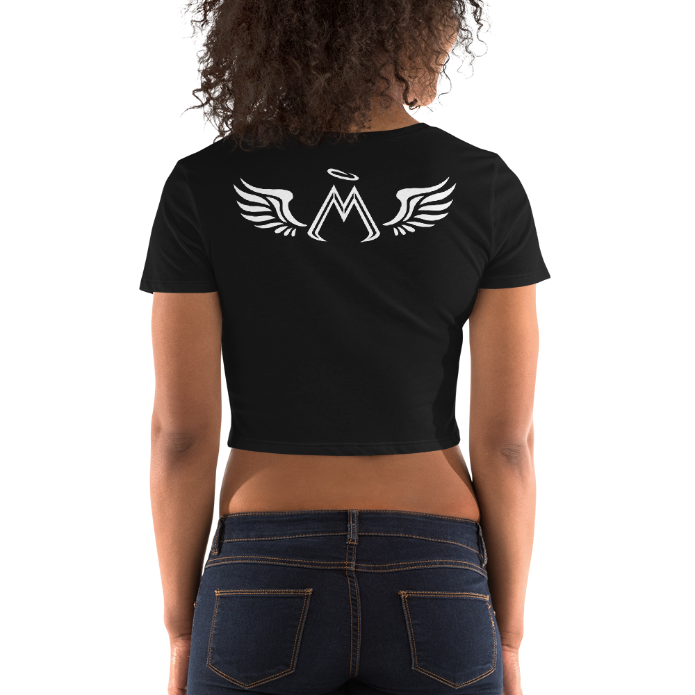 Black Crop Top With White MM Iconic Logo