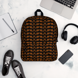 Black Backpack With Duplicated Orange MM Iconic Logo